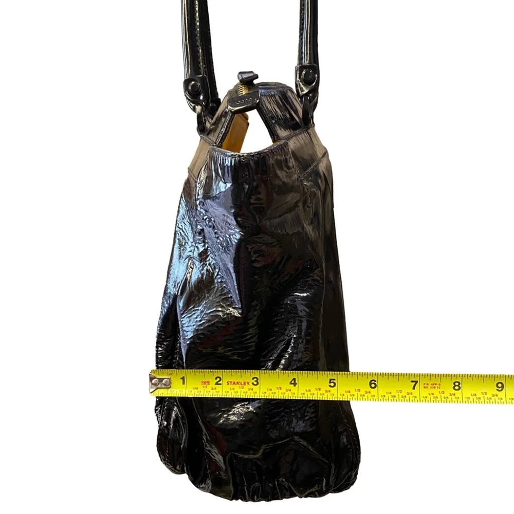 GUCCI Black Patent Leather Horsebit Tote Shoulder Bag - Recolored